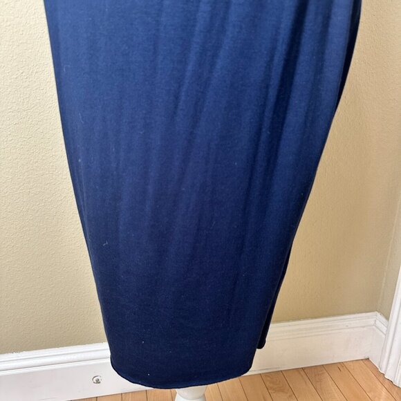BAILEY 44 One Shoulder Neck Detail Navy Sheath Dress Size Medium Knit - Picture 4 of 11